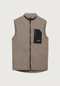 Vest i merinoullfleece til herre