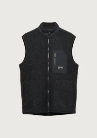 Vest i merinoullfleece til herre