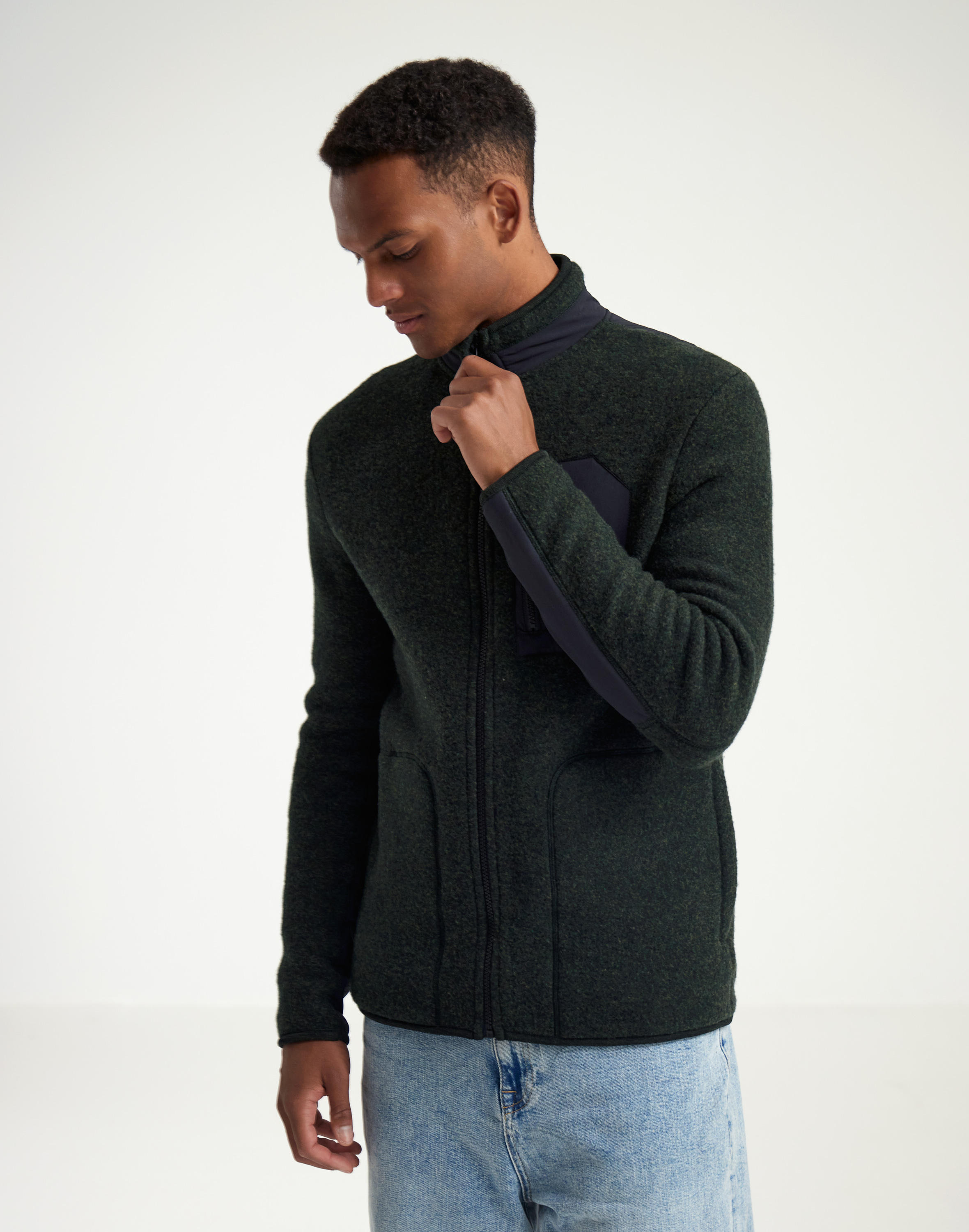 Men's merino wool fleece jacket - Free shipping - Dilling