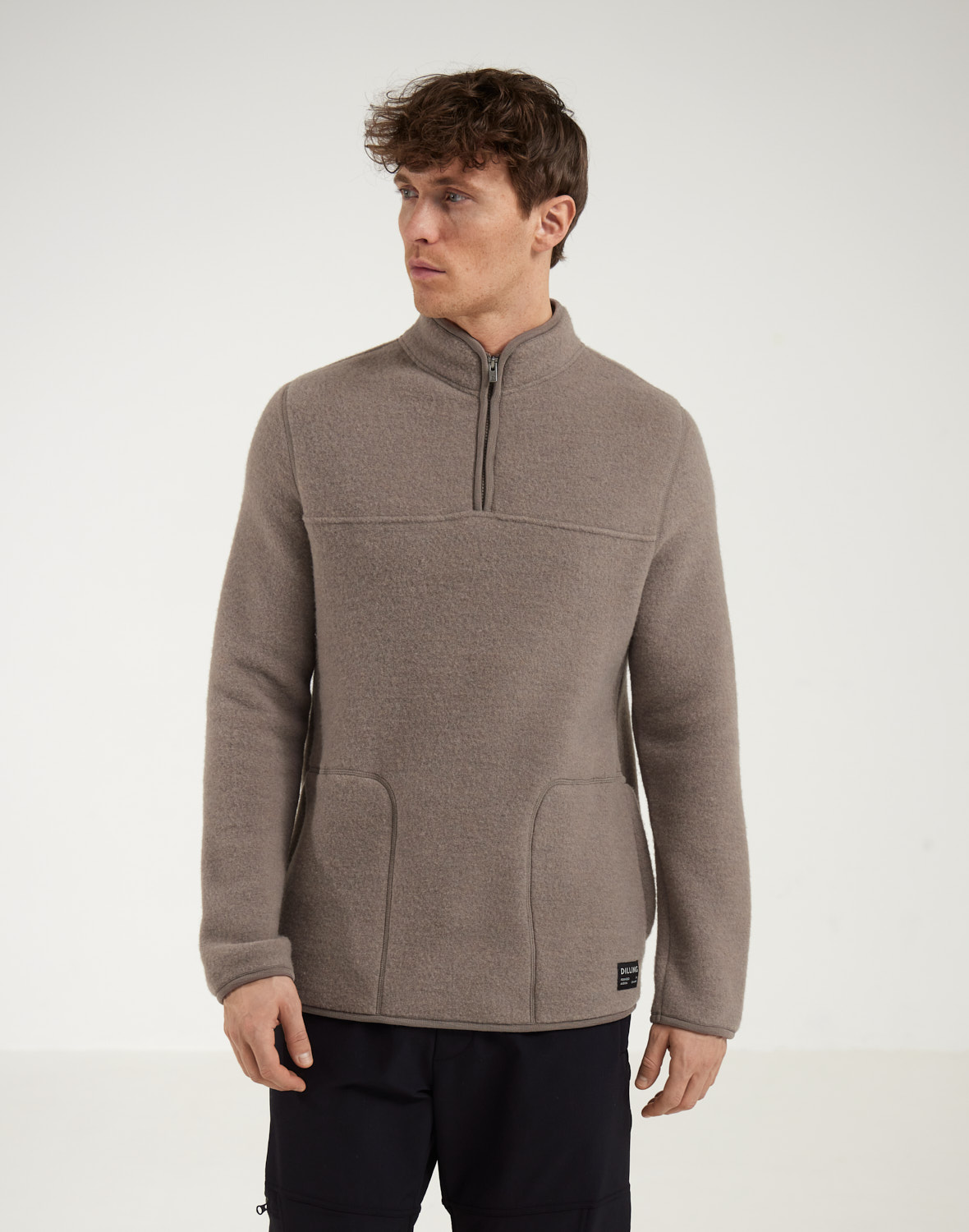 Men's merino wool fleece half-zip jacket - Free shippin - Dilling