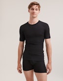 Boksershorts i merinoull/silke til herre Svart