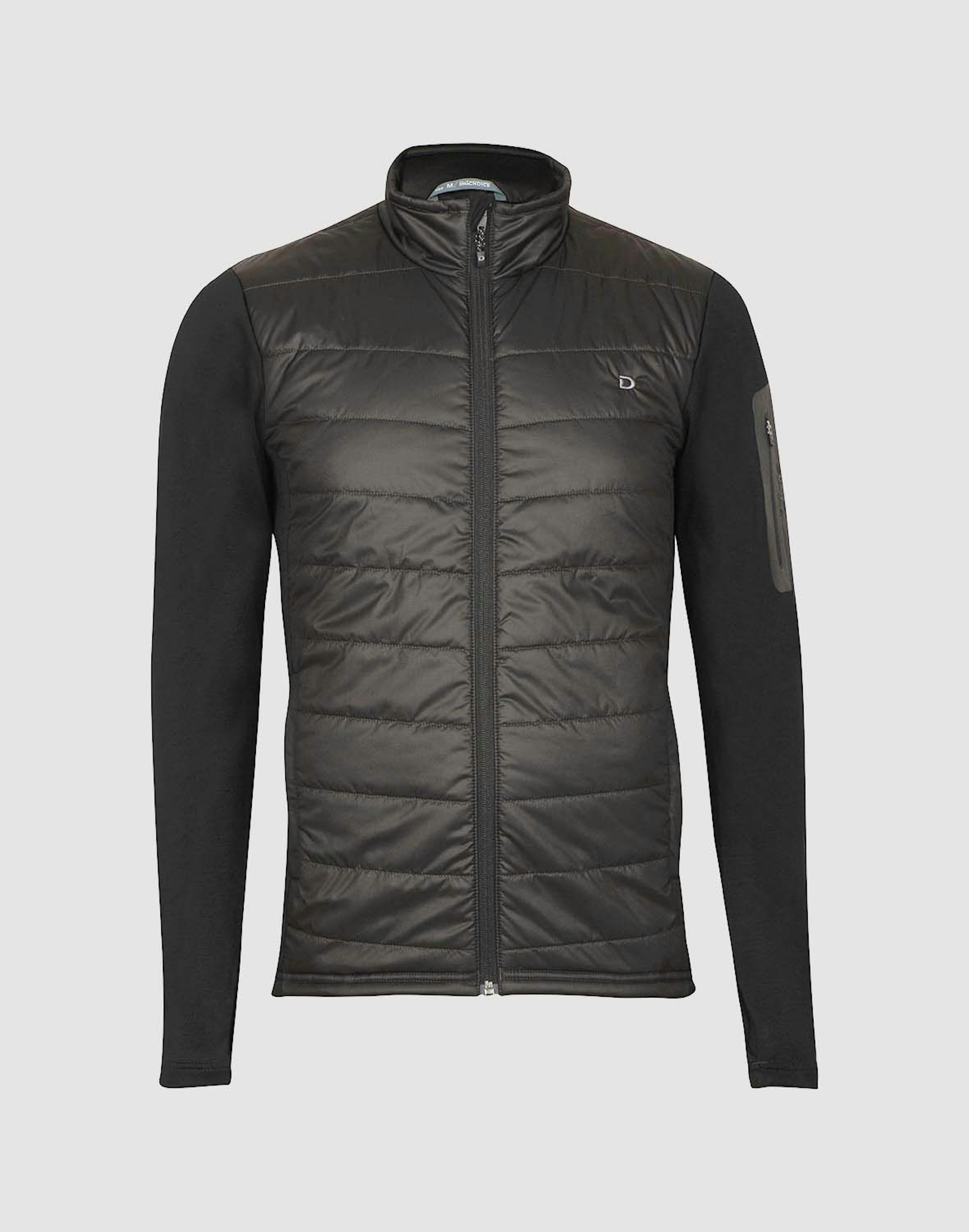 Men's merino/recycled polyester hybrid jacket with zip Black