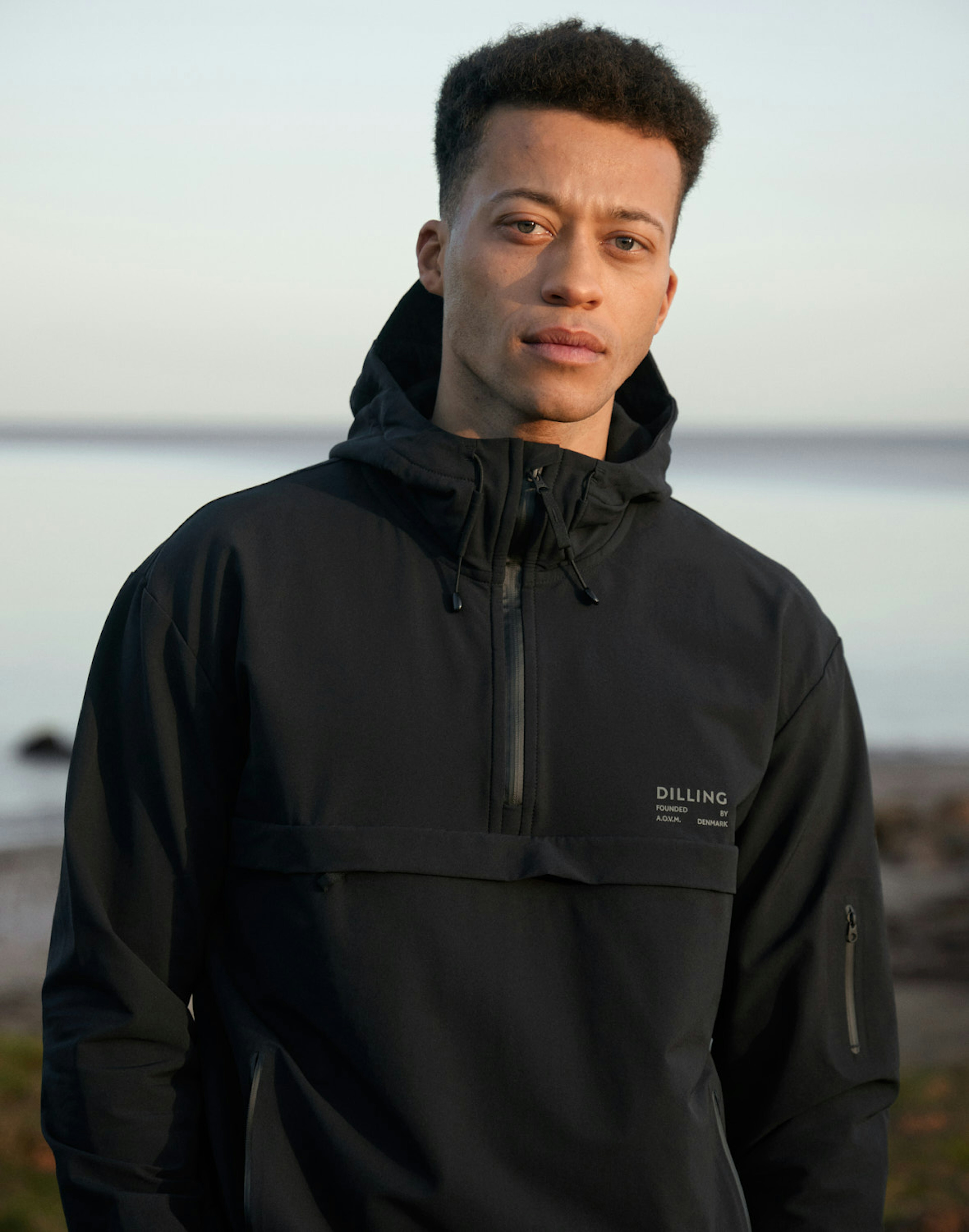 Softshell-anorak voor heren Zwart