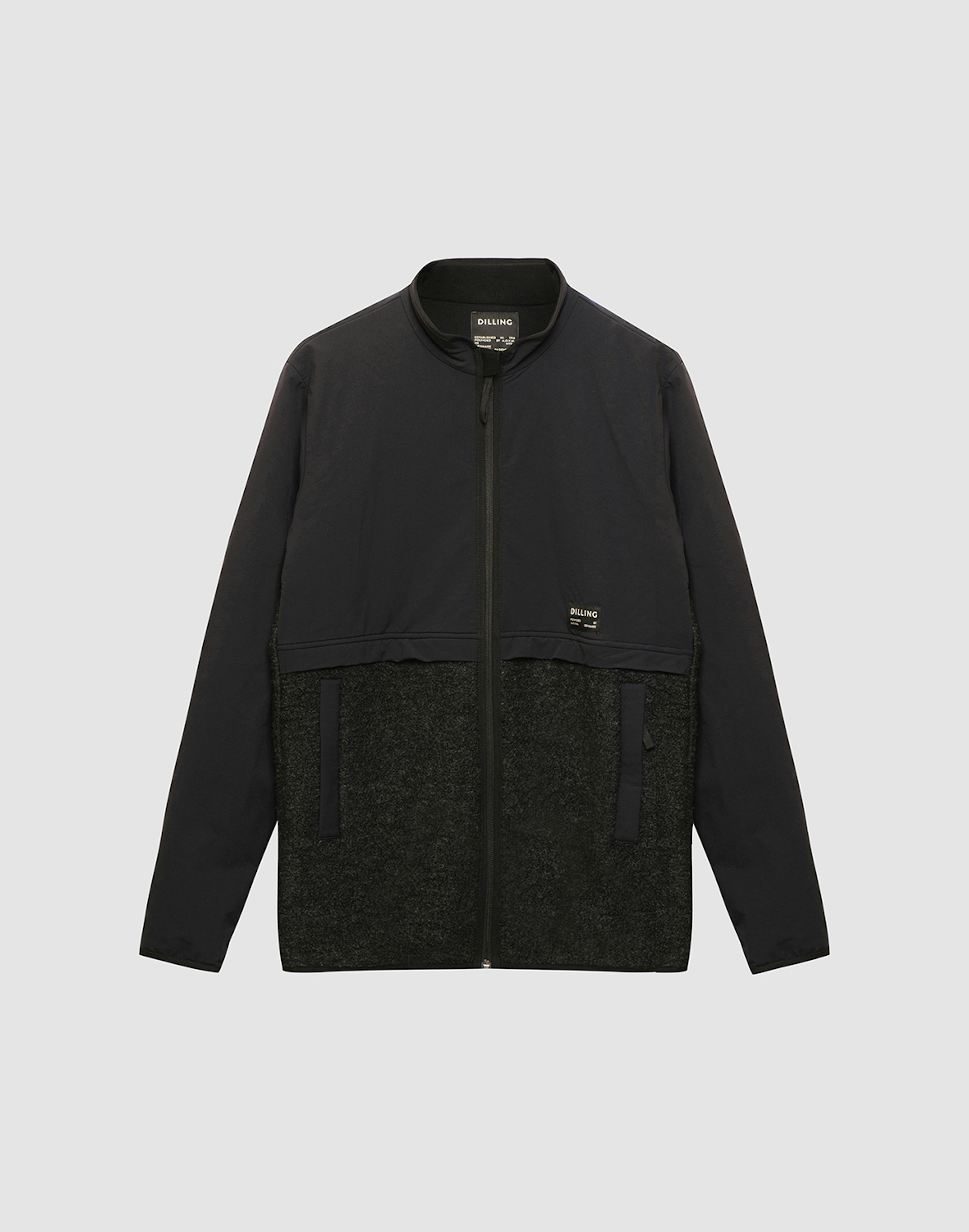 Softshell-jakke til herre med teddystoff i ull Svart