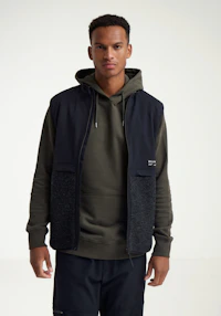 Softshell-vest til herre med teddystoff i ull