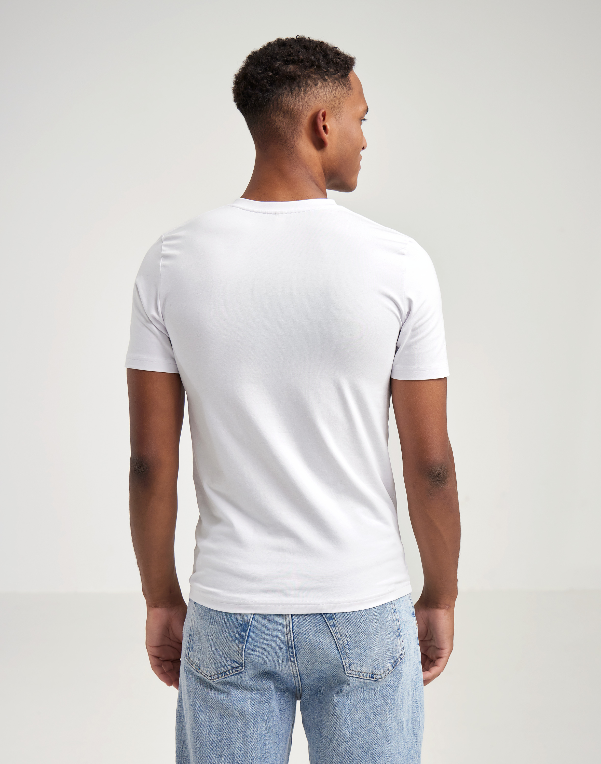 Men's v-neck cotton T-shirt in White - $29.99 - Dilling