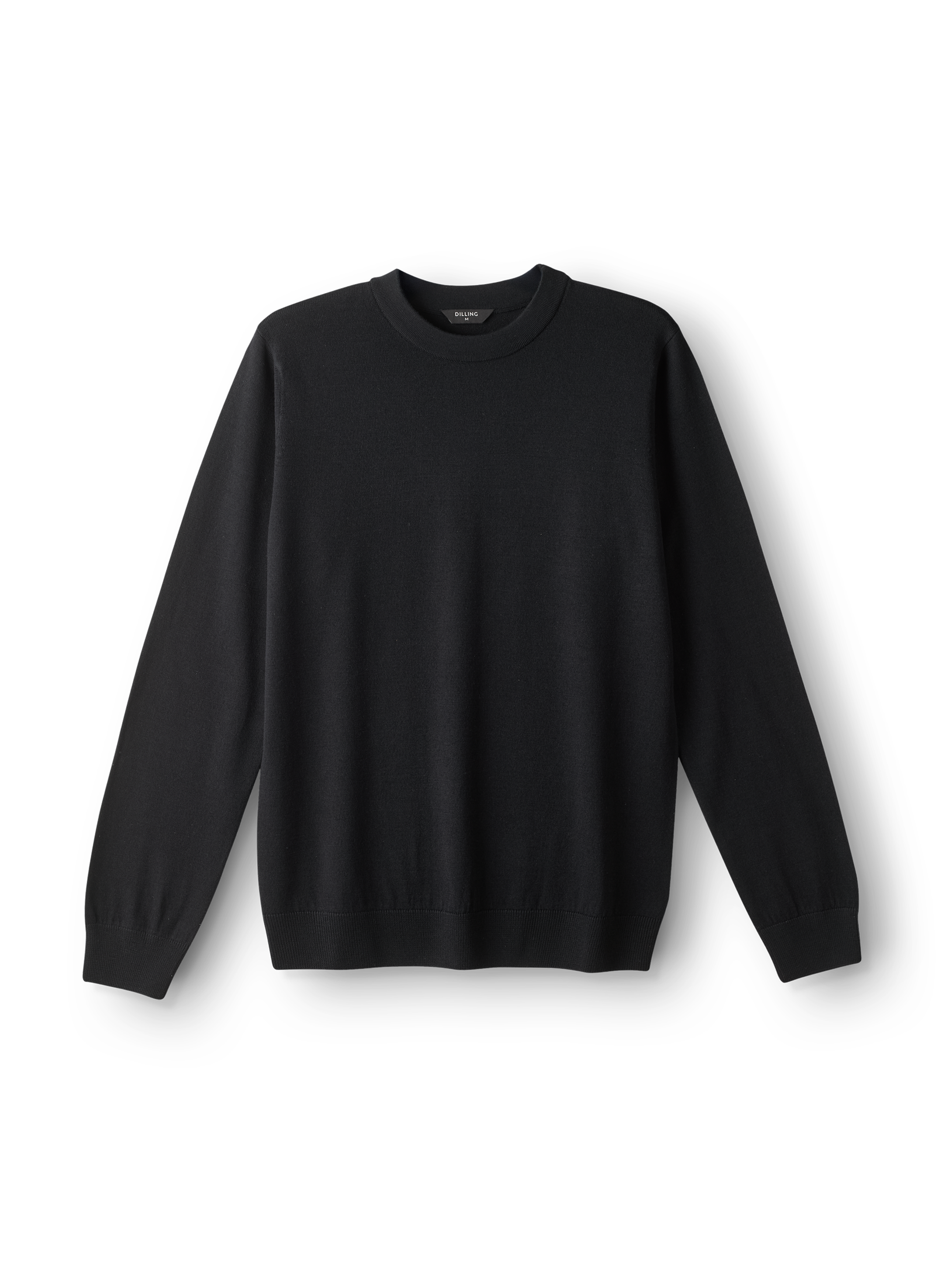 【新品】MERINO WOOL SWEATER (BLACK)【L】 Men's merino wool crew neck in Black - Free shipping - Dilling