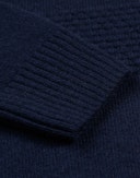 Cardigan med lynlås i lammeuld til mænd Mørk navy 4