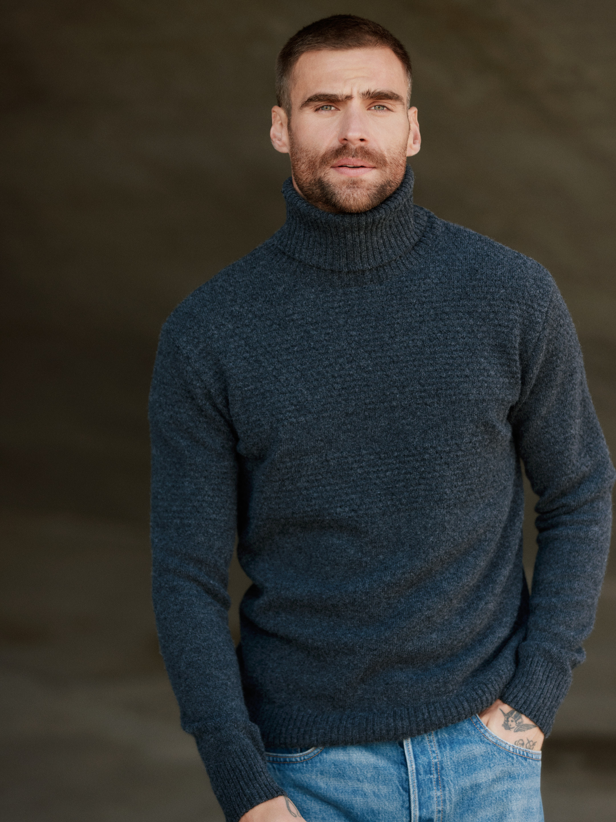 Men's lambswool roll neck sweater - Free shipping - Dilling