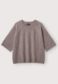 Lambswool half-sleeve jumper for women