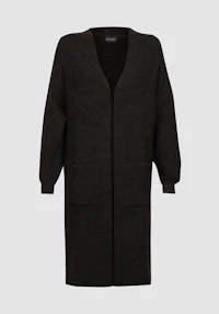 Strikket cardigan i merinoull/alpakka til dame