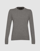 Crew neck i merinould til kvinder Gråmelange