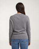 Crew neck i merinould til kvinder Gråmelange