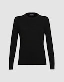 Women's merino wool crew neck Black