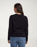 Women's merino wool crew neck Black