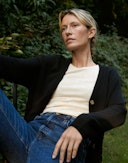 Kort cardigan i merinoull for damer Svart