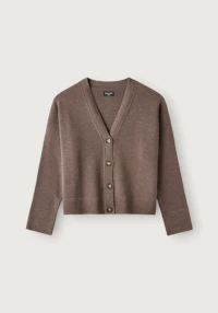 Kort cardigan i merinoull for damer