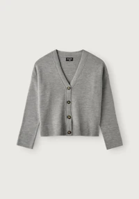 Kort cardigan i merinoull for damer