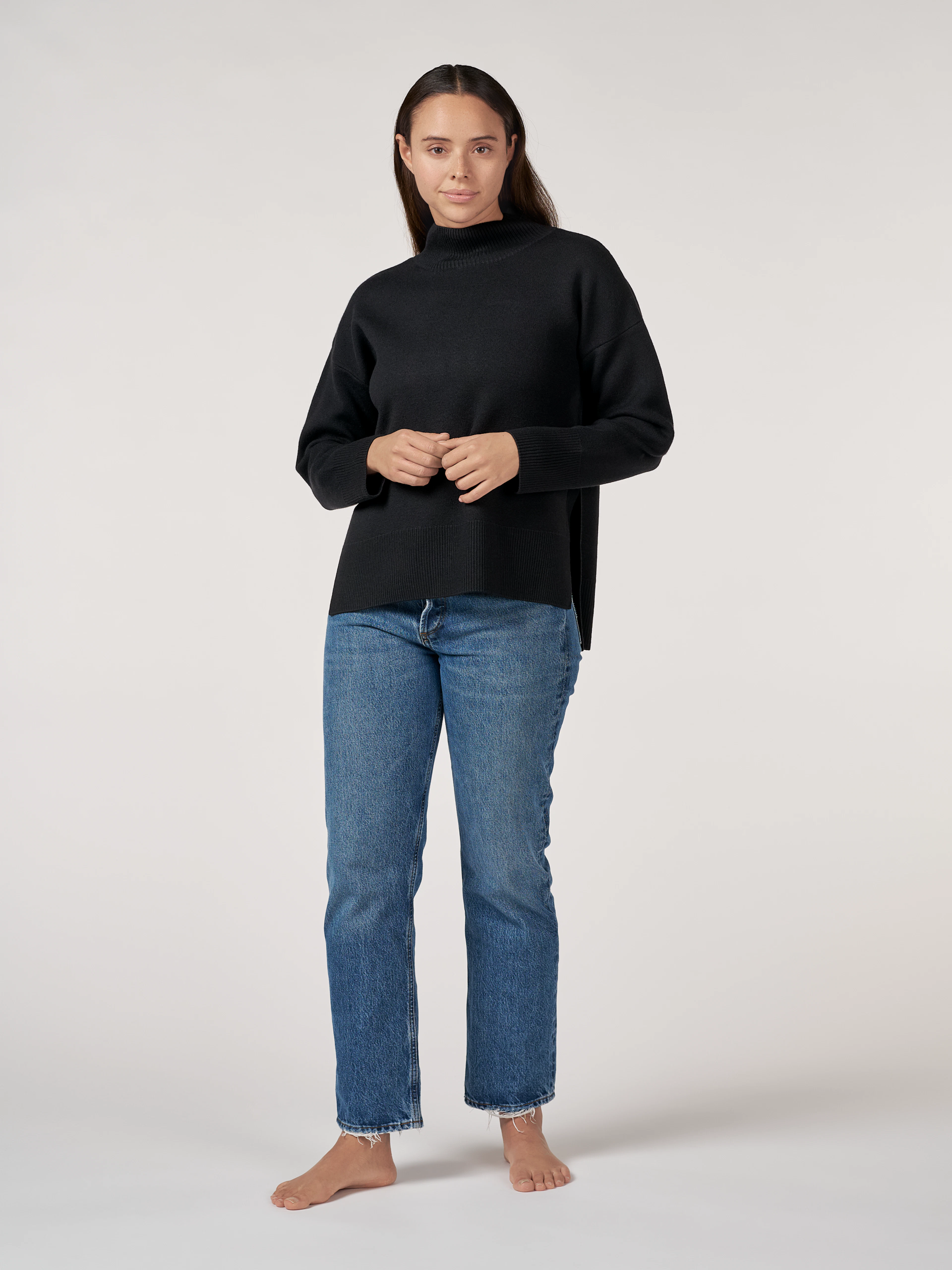 Women's merino wool high neck sweater - Free shipping - Dilling