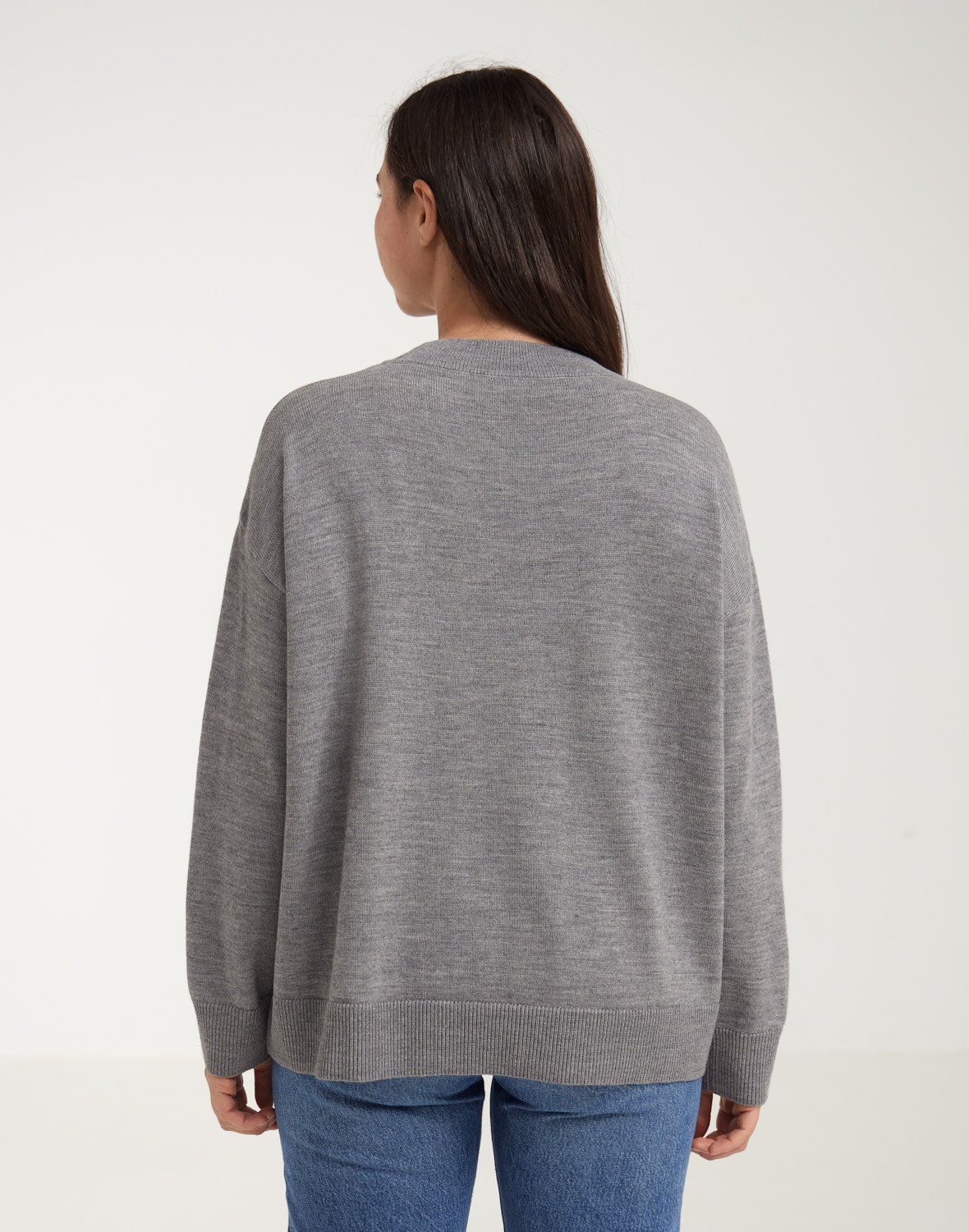 Women's merino wool boxy fit crew neck - Free shipping - Dilling