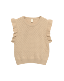 Hullstrikket bomullsvest til barn Beige