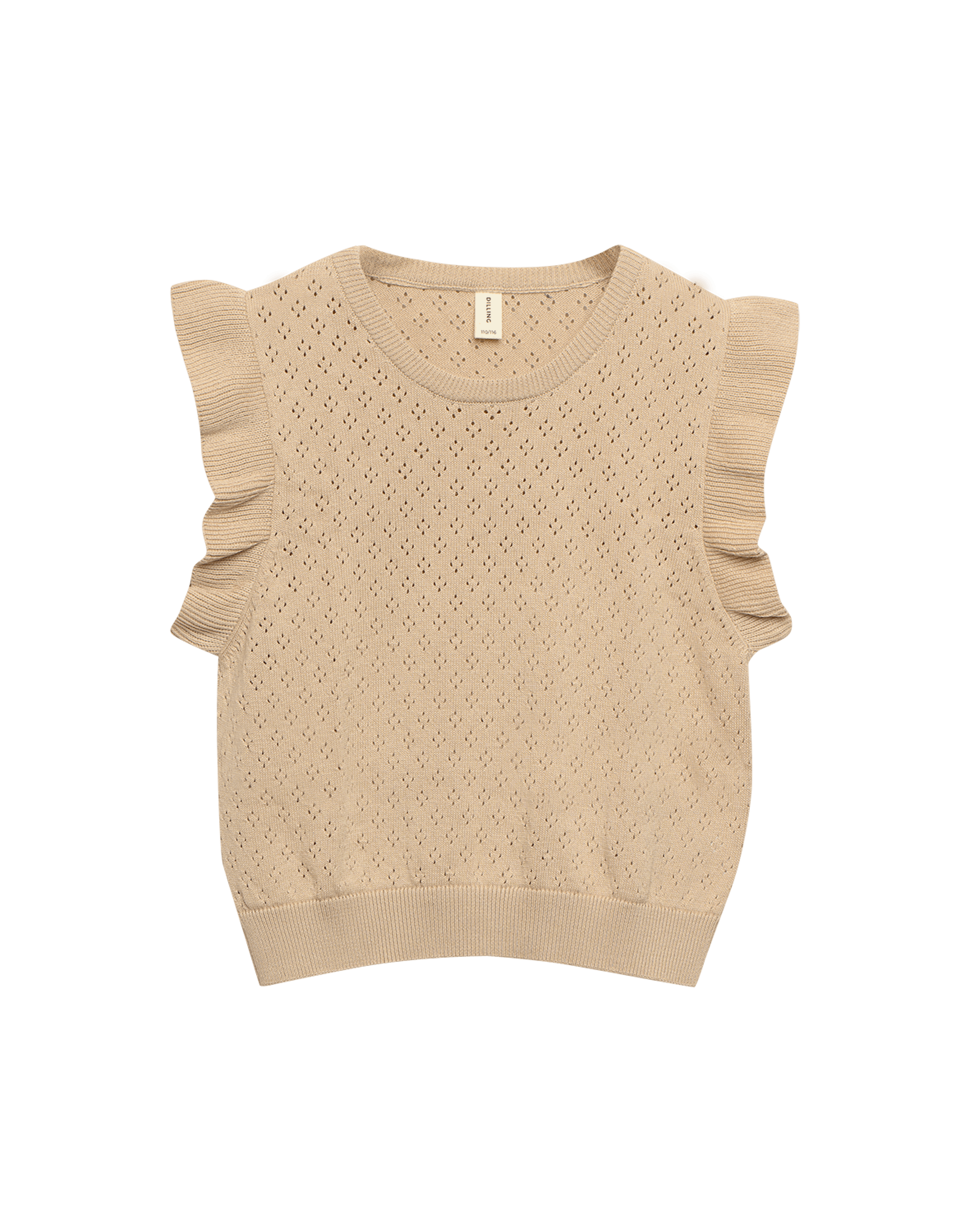 Hullstrikket bomullsvest til barn Beige