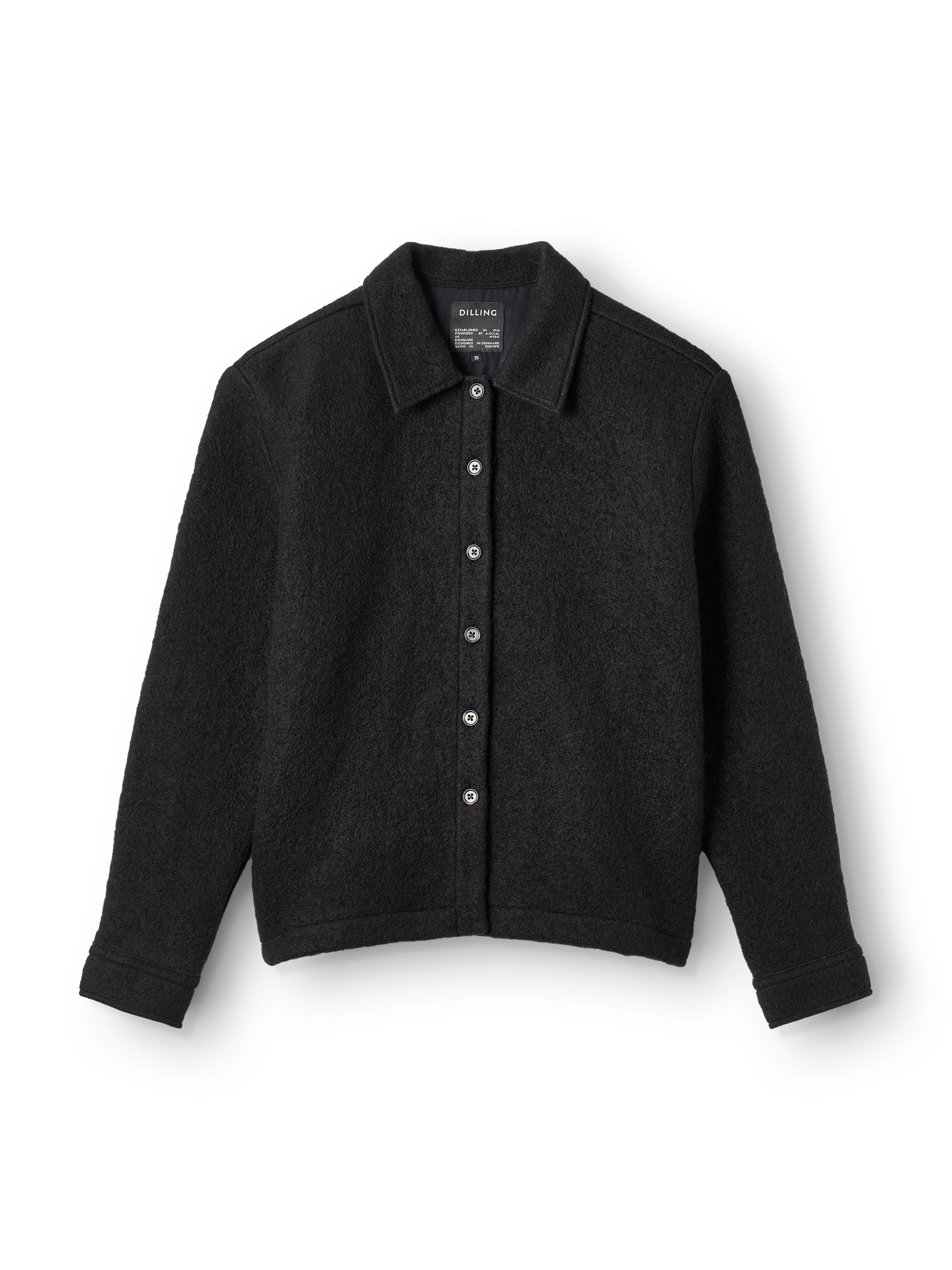 Women's wool/cotton overshirt in Black - Free shipping - Dilling