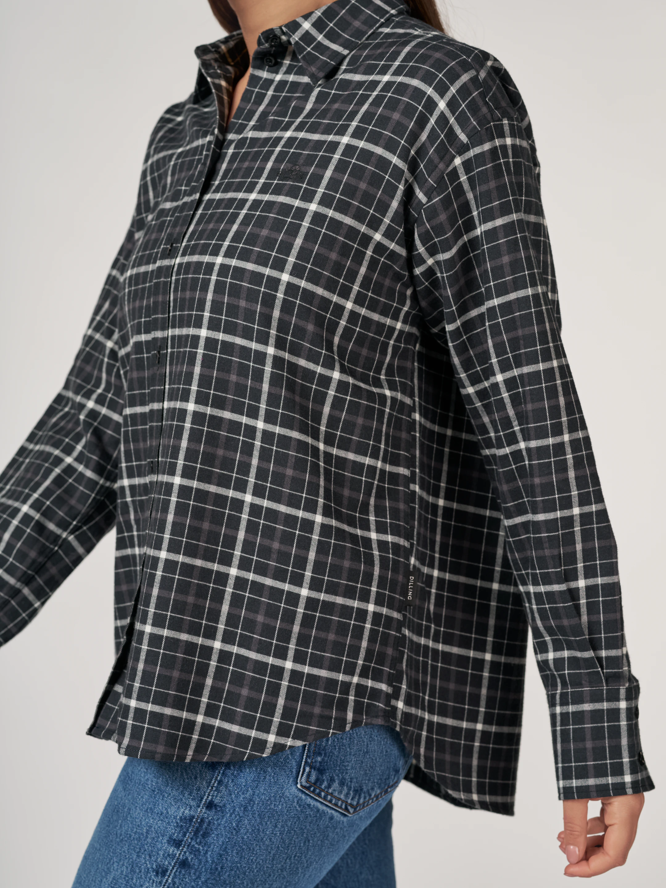 Chemise à carreaux en flanelle de laine mélangée carreaux beige La Chemise à carreaux en flanelle de laine mélangée carreaux beige La
