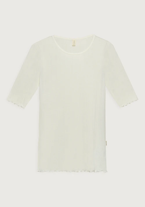 T-shirt with high O-neck
