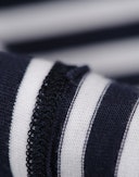 Langermet bomullstopp for damer Hvit/navy