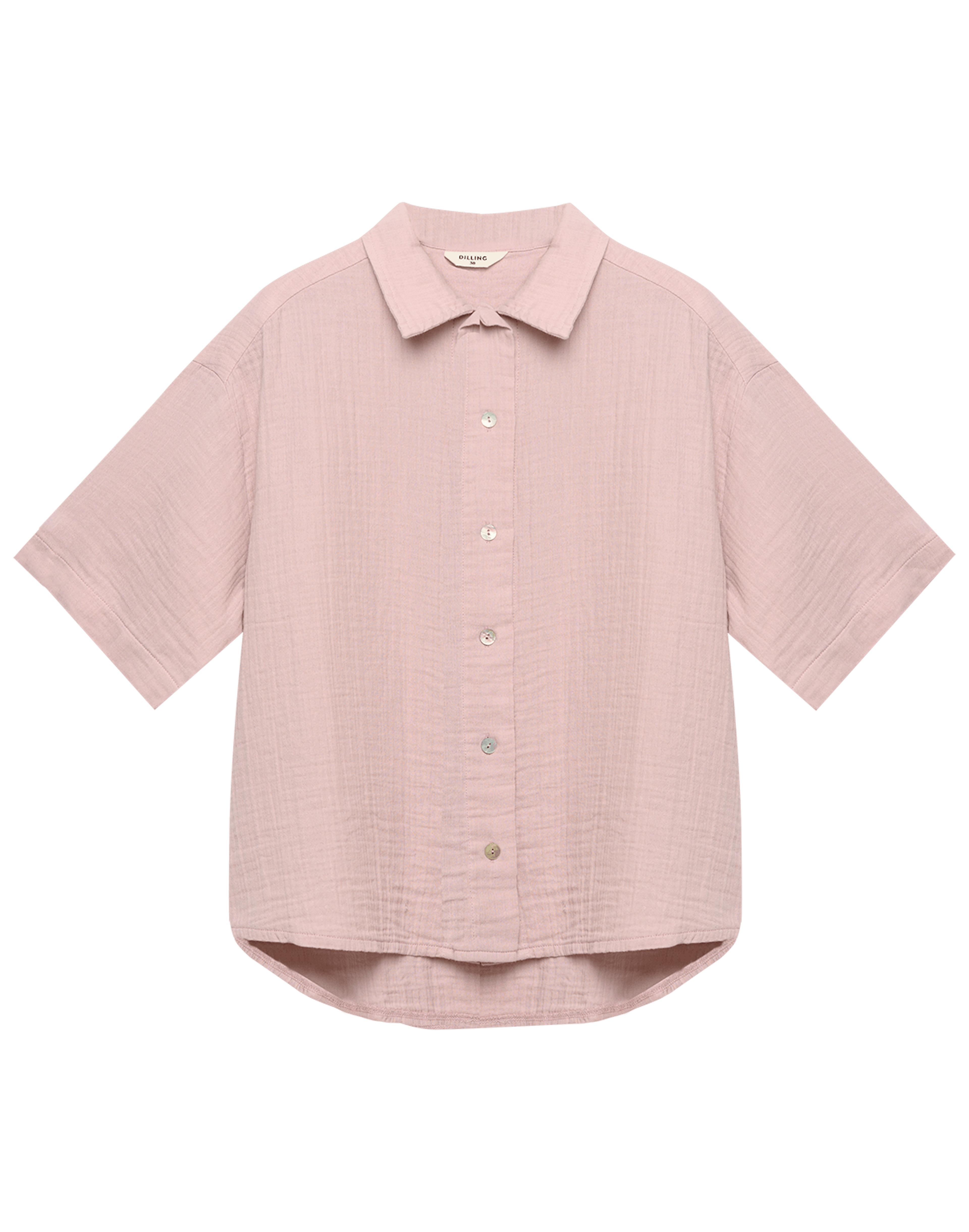 Women's cotton muslin shirt in Rose quartz - $72.99 - Dilling
