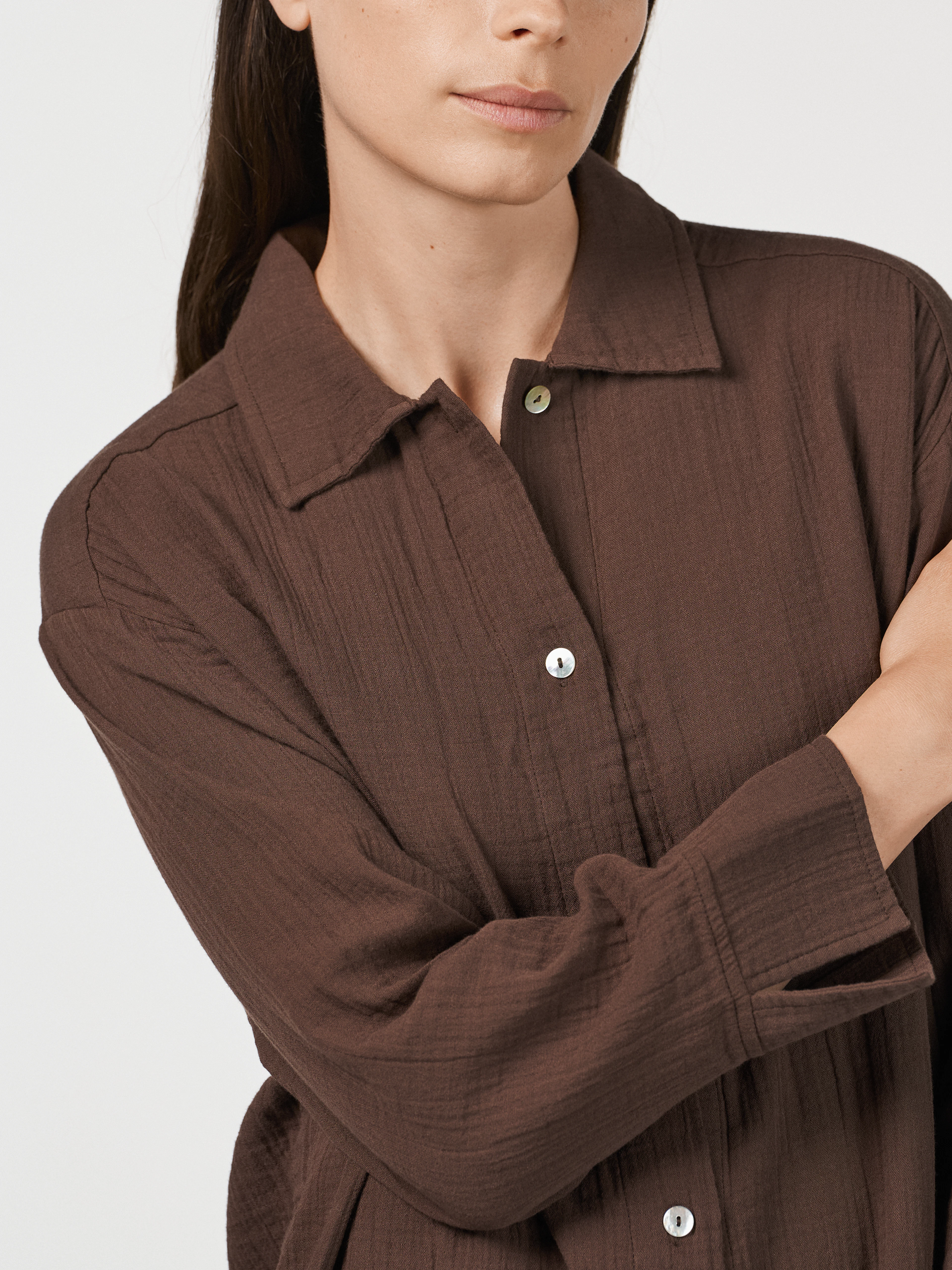 muslin shirt dress Lightweight Cotton Muslin Shirt Dress, Women's Long Sleeve Belted Button Dress, Breathable Casual Chic & Special Occasion Outfit